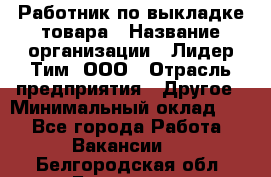 Работник по выкладке товара › Название организации ­ Лидер Тим, ООО › Отрасль предприятия ­ Другое › Минимальный оклад ­ 1 - Все города Работа » Вакансии   . Белгородская обл.,Белгород г.